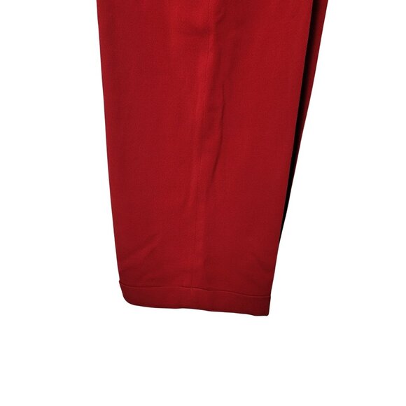 Linda Allard Ellen Tracy Red Wool Womens Trousers Size 12 Made In Korea - Picture 3 of 11